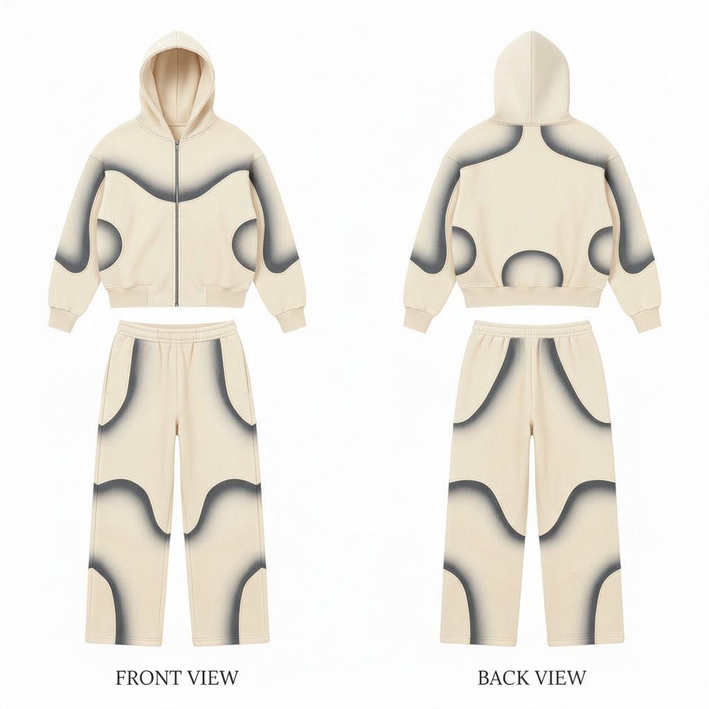 Beige Performance Tracksuit – Unisex Lightweight Sportswear